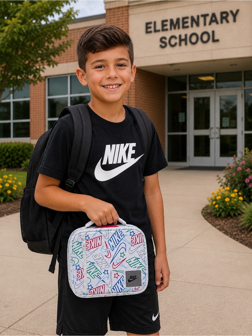 Nike Kids or teens Hard Shell Lunch Box Multicolor Logo Swoosh Print - homelunch